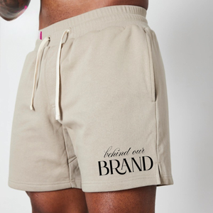 Pantalones cortos deportivos de gimnasio para hombre con logotipo personalizado Terry French Sports Shorts Casual Sweat Essentials Patrón sólido Atletismo en blanco - Product Image 2