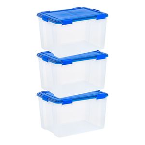 Boîtes de rangement en plastique transparent de 74 Qt, lot de 3 avec couvercles hermétiques - Product Image 1