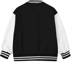 Blousons de baseball unisexes en molleton bouclette de coton et polyester, personnalisables avec logo, pour adultes, col montant, vente en gros - Product Image 2