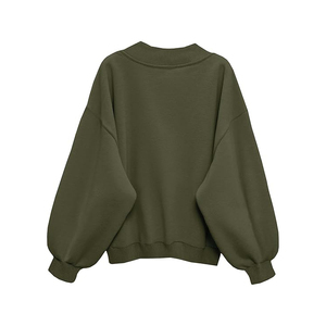 Sudaderas de Mujer con Cuello Redondo, Manga Larga, Corte Holgado, Forro Polar, Mezcla de Algodón Suave, Estilo Casual, Streetwear - Product Image 4