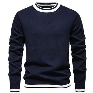 Camiseta de Punto Jacquard Casual para Hombre, Primavera-Verano 2026, Nueva Moda, Logotipo Personalizado, Combinable con Todo, Manga Corta - Product Image 1