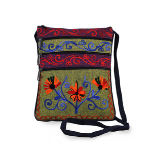 Sac à main élégant pour femmes avec broderie, bandoulière, fermeture éclair et doublure en polyester - Product Image 1