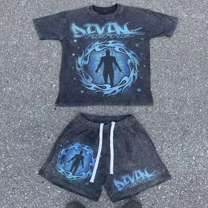 Conjunto de Sudadera y Pantalones Cortos Casuales de Verano para Hombre 2026, Colección de Camisetas Tejidas Transpirables con Estampado Personalizado - Product Image 6