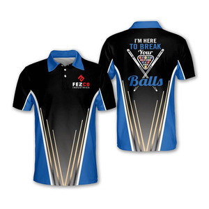 Fezco Industries <b>Men's</b> Black Gothic <b>Skull</b> Billiard Polo <b>Shirt</b> Digital Printed Quick Dry Short Sleeve Woven Polyester - Product Image 6