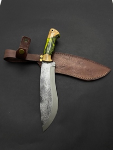 Cuchillo de Caza Jexa Jexa-HC-171, Acero 5160, Hoja Fija, Borde Parcialmente Serrado, Mango de Madera Epoxi, Funda de Cuero - Product Image 5