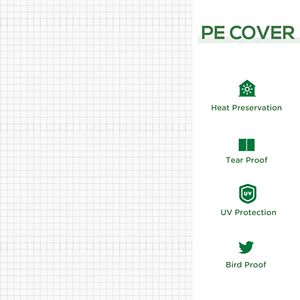 Mini serre portable pour jardin extérieur, blanche, 6 x 3 x 3, avec grandes portes à fermeture éclair et couverture en PE résistante à l'eau et aux UV - Product Image 4