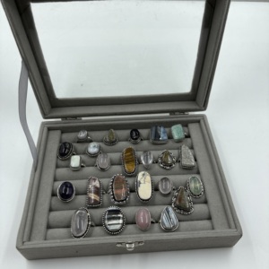 Factory Wholesale Brass <b>Silver</b> Plated Bezel Setting Cocktail <b>Rings</b> Gemstone Fashion Jewelry Assorted <b>Ring</b> <b>Set</b> - Product Image 4