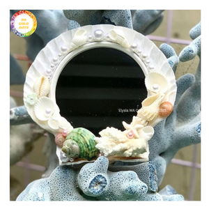 Miroir de poche en coquillage naturel irlandais, miroir de vanité fait main, décoration de maison de plage, cadeau côtier, miroir de beauté portable - Product Image 5