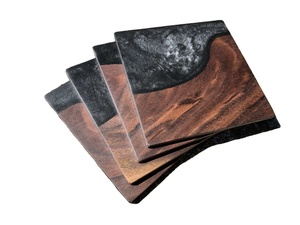 Posavasos de madera para taza de té de estilo japonés de diseño único, almohadilla aislante de resina, Simple portavasos, posavasos de té creativos y superventas - Product Image 3