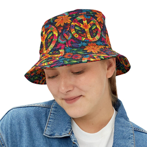 Floral Print Bucket Hat Unisex Casual Summer Hat Polyester Canvas Digital Printing Pattern Adult Style - Product Image 4