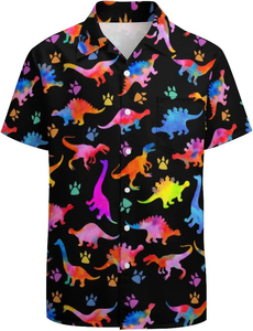 Chemise d'été tropicale pour homme à manches courtes, imprimé floral hawaïen, décontractée, boutonnée, colorée, pour les vacances - Product Image 6