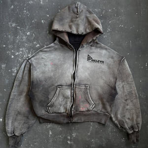 Hoodie personnalisé pour homme, en polaire unie, 100% coton, à manches longues, effet délavé, chaud et doux - Product Image 1