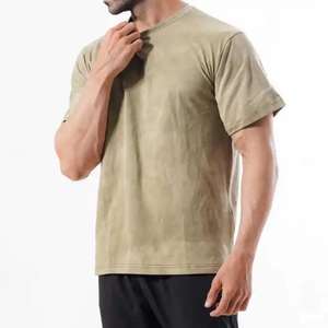 T-shirts pour hommes délavés style vintage et délavés à l'acide, style street punk, à col contrastant, décontractés, en coton, à manches courtes - Product Image 4