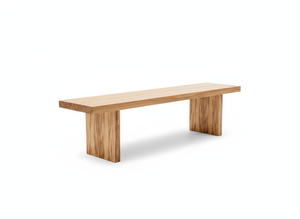 Banc en bois moderne sophistiqué Tania, durable, fabriqué artisanallement, finition en bois massif, robuste, de forme rectangulaire, luxueux - Product Image 6