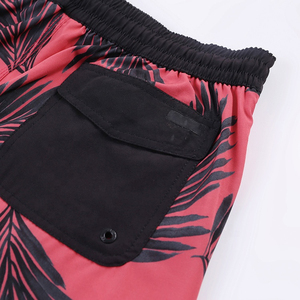 Nuevos pantalones cortos de malla con estampado de palma roja personalizados para hombre, pantalones cortos deportivos para correr con bolsillos, pantalones cortos transpirables para entrenamiento y playa - Product Image 4