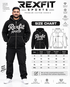 GRAY FOUR SPORTS Custom Men's <b>Black</b> <b>Zip</b> <b>Hoodie</b> Chenille Rhinestone Embroidery Oversized Heavyweight Fleece Streetwear Sweatshirt - Product Image 3