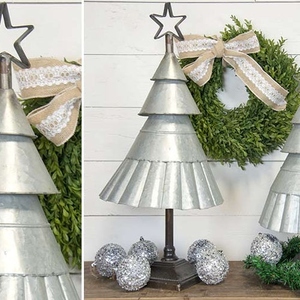 Best design Galvanized Christmas <b>Trees</b> Set of 2 Rustic Metal Christmas <b>Trees</b> Farmhouse Christmas Decor <b>Tabletop</b> Christmas <b>Tree</b> - Product Image 5