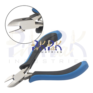 Flush Cutter 120mm Smooth Jaws With Spring Black & Blue Ergonomic Handles Non-Slip Grip Joint Box Jewelry Making wire cutters - Product Image 1