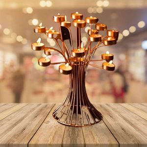 Floral <b>Candle</b> Holder Tree Tealight Metal Stand Decorative <b>Candle</b> Stand <b>Centerpiece</b> for Home Living Room Dining Table Bedroom - Product Image 6