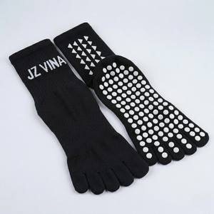 Custom Logo Five Toe Athletic <b>Socks</b> Knitting Breathable Strong <b>Grip</b> Anti-slip Running Sports <b>Socks</b> Ankle Length Adult Children - Product Image 1
