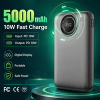 Batterie externe de poche personnalisée de 5000 mAh, chargeur de téléphone USB 10 W pour le camping, la randonnée, les voyages en plein air, approuvé CE RoHS KC, emballage en vrac