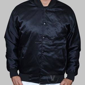 Venta al por mayor OEM moda satén bordado béisbol hombres Letterman chaqueta - Product Image 3