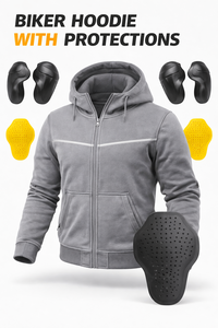 Classic Armoured Polyester/Cotton Quick Dry Customizable Unisex Motorcycle Hoodie CE Approved Removable <b>Protectors</b> Reinforced - Product Image 1