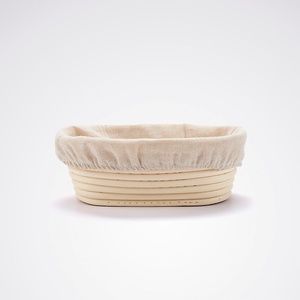 Panier à pain en rotin à succès pour la levée du pain, idéal pour la fabrication de pain au levain, avec doublure en tissu - Product Image 2