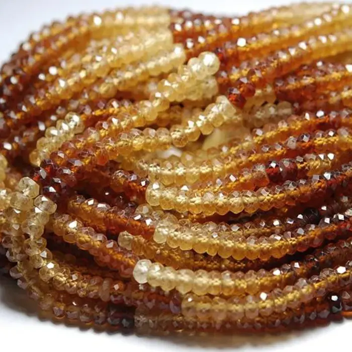 Bán buôn nhà sản xuất tự nhiên hessonite Garnet đá quý mặt rondelle hạt AAA chất lượng rất nhiều từ Ấn Độ hạt Nhà cung cấp