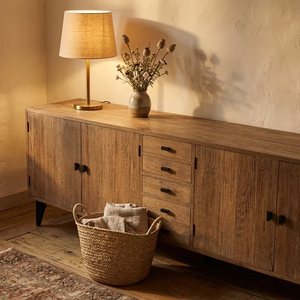 Cómoda Moderna Asuro de Madera Maciza de Teca, Diseño Escandinavo, 9 Cajones, Acabado Natural Ecológico, Calidad Comercial para Dormitorio - Product Image 2