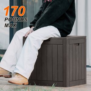 Boîte de rangement en résine imperméable et résistante aux UV de 31 gallons pour jardin extérieur et rangement intérieur - Product Image 4