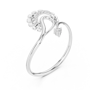 Anillo de Compromiso y Boda Clásico con Halo de Diamantes Redondos de 0.15 CT, Semimontura, Oro de 14k - Product Image 6