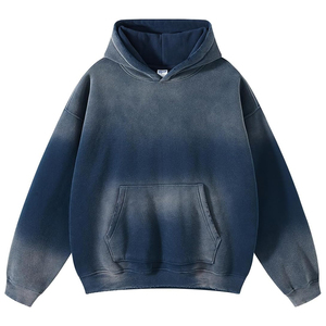 Sweat-shirt à capuche doublé pour homme, style délavé, 100 % coton, pour tenues décontractées, looks urbains élégants, usage quotidien, grandes tailles - Product Image 5