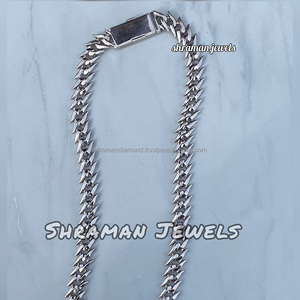 925 Silver Rhodium Plated Brilliant Cut 15mm Moissanite Custom Thorns Cuban Link Chain Necklace Iced Hiphop Party Wedding Unisex - Product Image 5