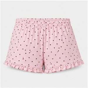 Pantalones Cortos de Salón Personalizados para Mujer, Color Rosa Ballet con Puntos, Corte en A, Cómodos, con Cordón Ajustable, de Algodón y Modal, WPSHORT-0033 - Product Image 2