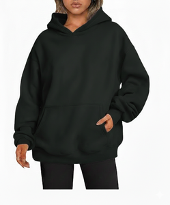 Sudadera extragrande para mujer con capucha, hombros caídos, ajuste relajado, estampado frontal, bordado 3D en relieve, invierno, antiarrugas, transpirable, 100% - Product Image 2
