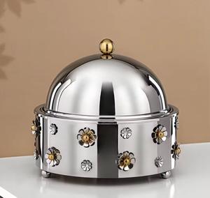 Chauffe-Plat de Luxe en Acier Inoxydable Doré avec Couvercle pour Buffet, Hôtellerie et Restauration – Ensemble de Service Alimentaire - Product Image 5