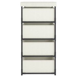 Étagère de rangement légère en acier couleur crème, organiseurs de tiroirs en tissu 100% polyester - Product Image 4