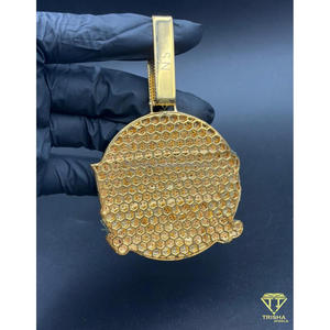 Collier de luxe SEAN avec lettres serties de pierres et pierres de moissanite, bijoux hip-hop, pendentif de luxe - Product Image 4