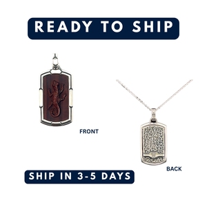 Colgante de Lagarto de Plata de Ley 925 con Ojo de Tigre Rojo, Amuleto Fino Unisex, Collar Informal/Deportivo Hecho en China - Product Image 2