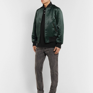 Chaquetas Varsity de Seda Satinada con Cuello Alto y Recubrimiento de Alta Calidad para Hombre, Nueva Llegada, Personalizadas con Botones Rojos, Moda para Exteriores - Product Image 2