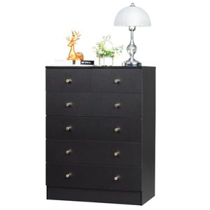 Modern Simple 6 Drawer Dresser in Black Color - Product Image 4