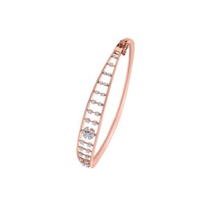 Rose Gold Lab Grown Diamond <b>Ladder</b> Design Open Bangle Bracelet - Product Image 1