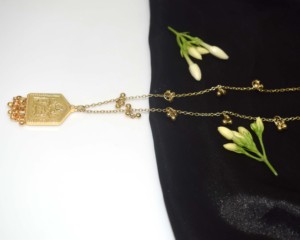 18K Gold Plated Link Chain <b>Statement</b> Pendant <b>Necklace</b> for Women Wedding Gift Jewelry with Flower Shape - Product Image 3