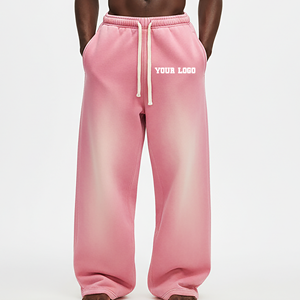 Custom <b>Oversized</b> <b>Sweatpants</b> Heavyweight Cotton Fleece Joggers Relaxed Fit Lounge Pants Premium Streetwear Men's Mid Plain Dyed - Product Image 1