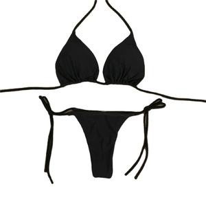 Conjunto de bikini tanga para mujer con lazo lateral, traje de baño de dos piezas con tirantes ajustables, ropa de baño de verano - Product Image 3