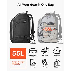 Bolsa para Botas de Esquí de 55L, Exterior Impermeable, Base Resistente, Mochila de Oxford 1680D para Hombres y Mujeres, para Viajar con Botas de Snowboard - Product Image 2