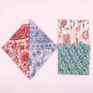 Pañuelo Multiusos de 21 Pulgadas con Estampado Artesanal, Estilo Vintage, para la Muñeca, Accesorio para el Cabello, 100% Algodón, con Diseño Floral, Pañuelo de Bolsillo - Product Image 4