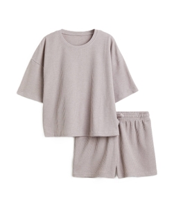 Ensemble décontracté d'été pour femme en coton côtelé personnalisable, haut court et short, de haute qualité et respirant - Product Image 2
