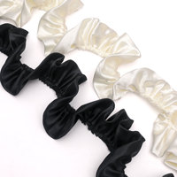 Ruban plissé en satin simple couche avec volants pour la confection de robes, la décoration de mariages et les loisirs créatifs (vente en gros)